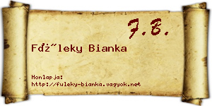 Füleky Bianka névjegykártya